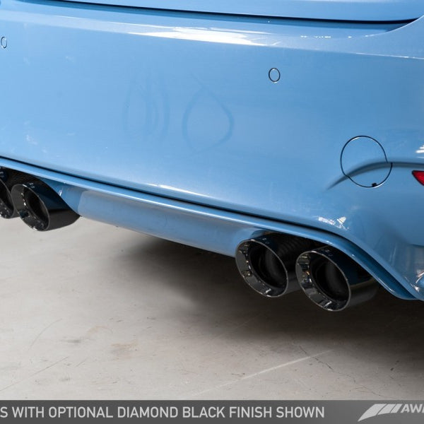 AWE Tuning BMW F8X M3/M4 Non-Resonated Track Edition Exhaust - Diamond Black Tips (90mm)