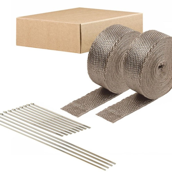 DEI Exhaust Wrap & Combo Tie Kit 2in x 50ft 2PK - Titanium