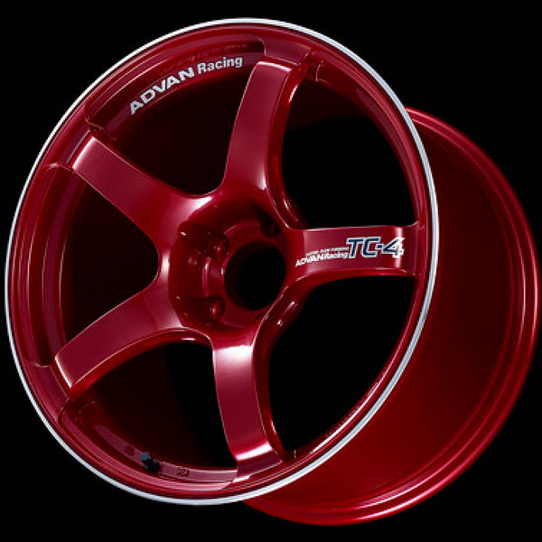 Advan TC4 15x5.5 +45 4-100 Racing Candy Red & Ring Wheel