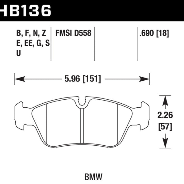 Hawk 92-99 BMW 318 Series / 01-07 325 Series / 98-00 328 Series Blue 9012 Race Front Brake Pads