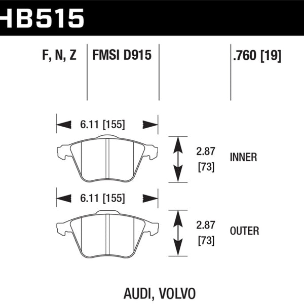 Hawk Performance Ceramic Street Brake Pads