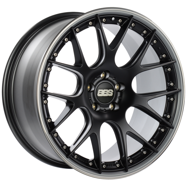 BBS CH-RII 21x10.5 5x112 ET17 Satin Black Center Platinum Lip SS Rim Prot Wheel -82mm PFS/Clip Req