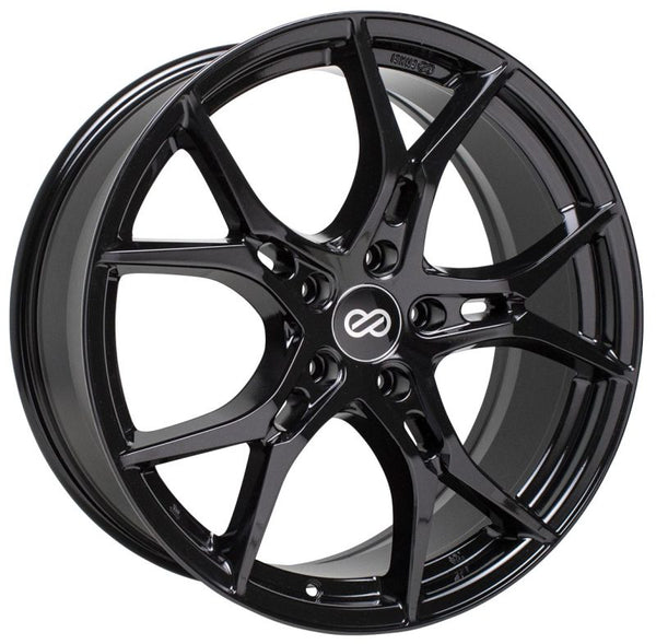 Enkei Vulcan 18X8.0 45mm Offset 5x100 Bolt 72.6mm Bore Gloss Black Wheel