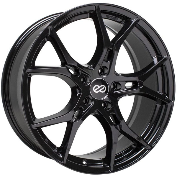 Enkei Vulcan 18X8.0 45mm Offset 5x100 Bolt 72.6mm Bore Gloss Black Wheel