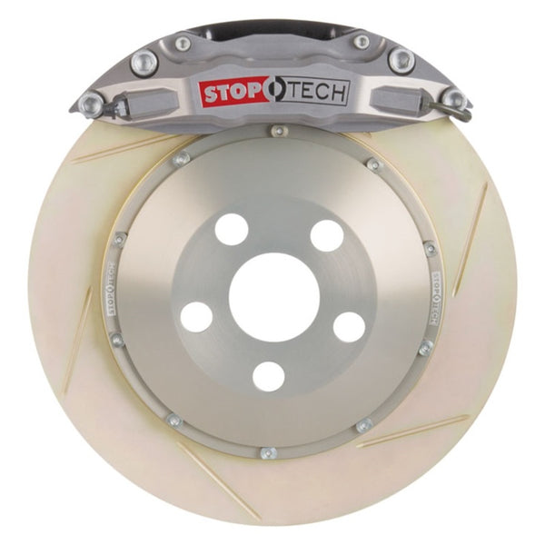 StopTech 11-13 Audi A3 STR-40 Anodized Calipers 328x28mm Slotted Rotors Front Trophy Big Brake Kit