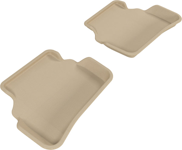 3D MAXpider 2008-2014 Mercedes-Benz C-Class Sedan W204 Kagu 2nd Row Floormats - Tan