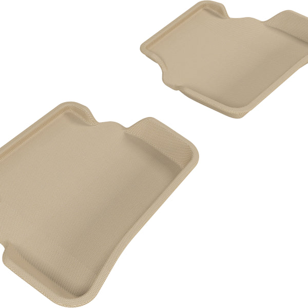 3D MAXpider 2008-2014 Mercedes-Benz C-Class Sedan W204 Kagu 2nd Row Floormats - Tan