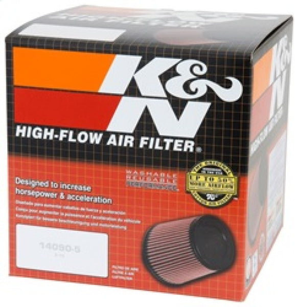 K&N Universal Air Filter 2in Flange ID x 5-3/16in Base OD x 3-1/2in Top OD w/Stud x 3-7/16in Height