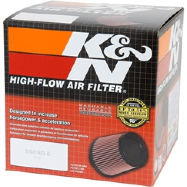 K&N Universal Air Filter 2in Flange ID x 5-3/16in Base OD x 3-1/2in Top OD w/Stud x 3-7/16in Height