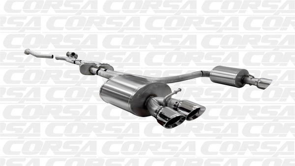 Corsa 08-14 Audi B8 Polished Sport 2.5in Cat-Back Dual Rear Exit with Twin Pro-Series Tips