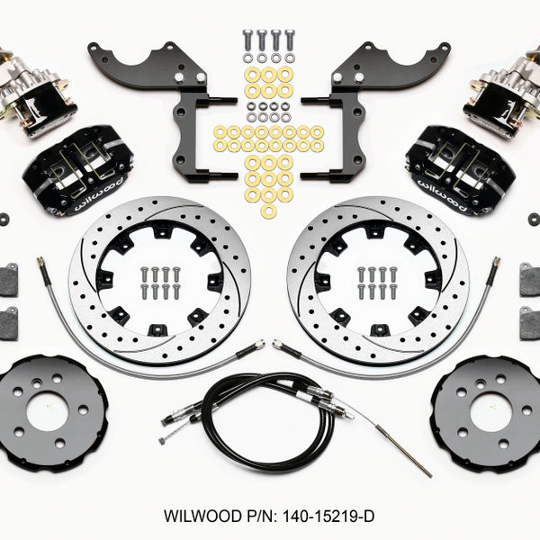 Wilwood Dynapro Radial4 / MC4 Rear Kit 12.19 Drilled 2014-2015 Mini Cooper w/Lines & Cables