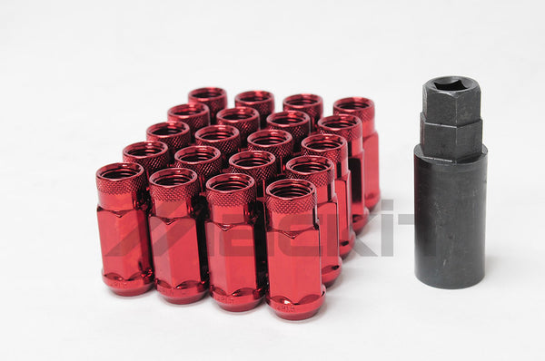 Wheel Mate Monster Open End Lug Nut Set of 20 - Red 1/2in