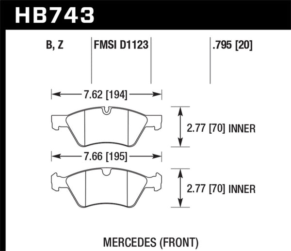 Hawk 10-12 Mercedes GL350/GL450 Performance Ceramic Street Front Brake Pads