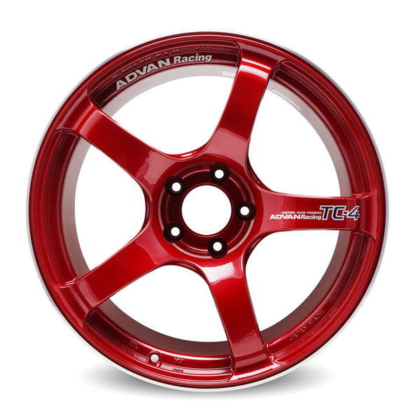 Advan TC4 18x9.5 +45 5-120 Racing Candy Red & Ring Wheel
