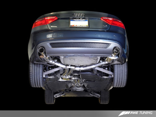 AWE Tuning Audi B8 A4 3.2L Touring Edition Exhaust - Dual 88.9mm (3.5in) Diamond Black Tips