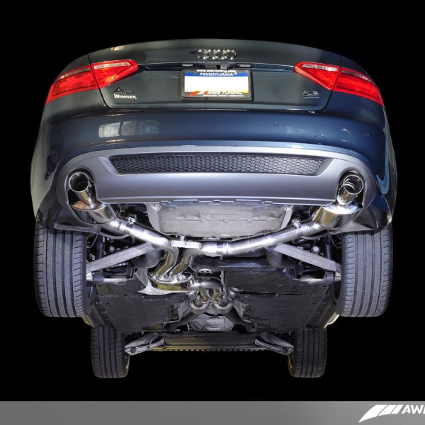 AWE Tuning Audi B8 A4 3.2L Touring Edition Exhaust - Dual 88.9mm (3.5in) Diamond Black Tips