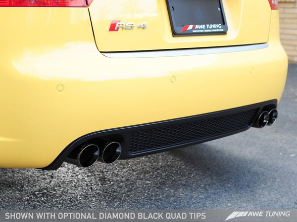 AWE Tuning Audi B7 RS4 Track Edition Exhaust - Diamond Black Tips