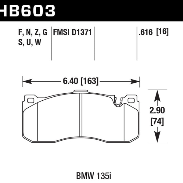 Hawk BMW 135i HP+ Street Front Brake Pads