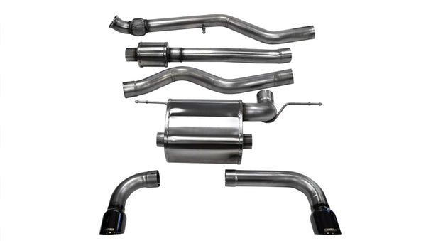 Corsa 12-14 BMW 335i Sedan AWD F30 3in Black Touring Dual Rear Single 3.5in Tip Cat-Back Exhaust