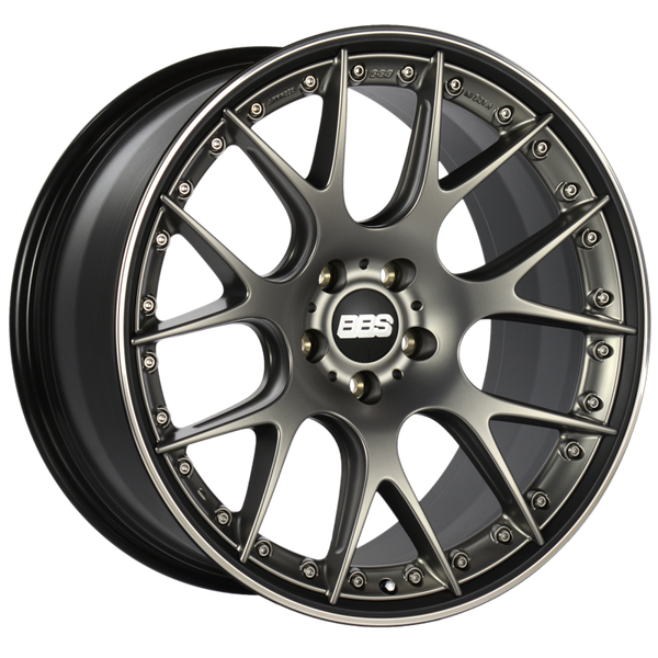 BBS CH-RII 21x10.5 5x112 ET17 Satin Platinum Center Black Lip SS Rim Prot Wheel -82mm PFS/Clip Req