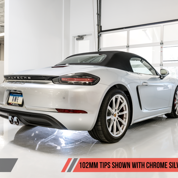 AWE Tuning Porsche 718 Boxster / Cayman Touring Edition Exhaust - Chrome Silver Tips