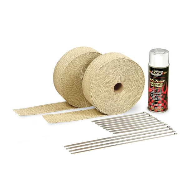 DEI Exhaust Wrap Kit - Tan Wrap and White HT Silicone Coating