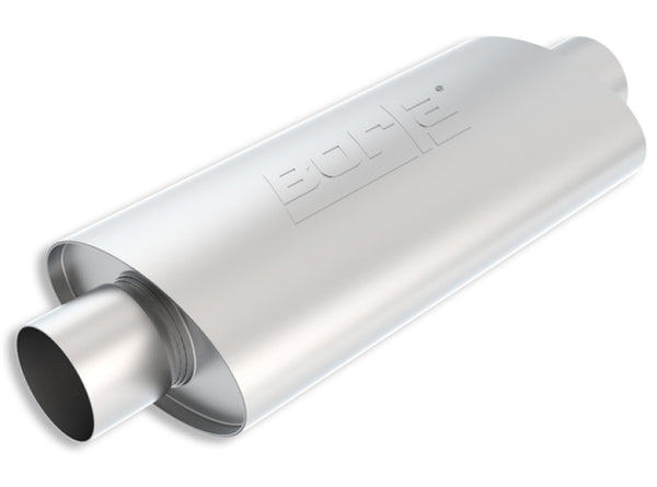 Borla XR-1 Racing Sportsman 4in Inlet/Outlet Center/Center Oval Muffler-4.5in Diameter x 12in Length