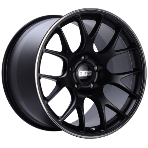 BBS CH-R 19x9 5x130 ET53 Satin Black Polished Rim Protector Wheel -82mm PFS/Clip Required