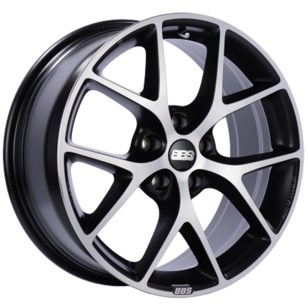 BBS SR 18x8 5x120 ET44 Satin Black Diamond Cut Face Wheel -82mm PFS/Clip Required