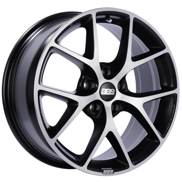 BBS SR 17x7.5 5x112 ET45 Satin Black Diamond Cut Face Wheel -82mm PFS/Clip Required