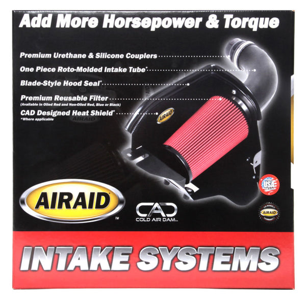 Airaid 09-10 GM Trucks 6.0L w/ Mech Fans CAD Intake System w/ Tube (Oiled / Red Media)