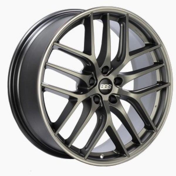 BBS CC-R 19x9 5x120 ET48 Satin Platinum Polished Rim Protector Wheel -82mm PFS/Clip Required