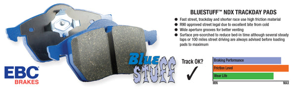 EBC 11+ Porsche Cayenne 3.0 Supercharged Hybrid Bluestuff Rear Brake Pads