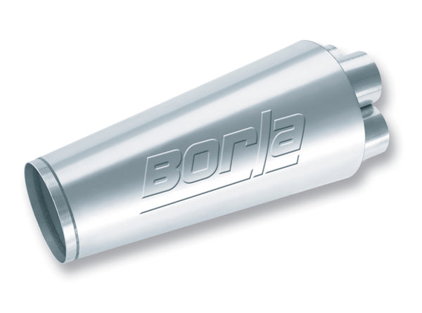 Borla XR-1 Shorty Collector Muffler 2.25in Inlet 4in Outlet 14inx6.75in - Round