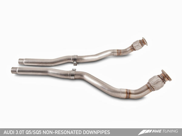 AWE Tuning Audi 8R Q5 3.2L Non-Resonated Exhaust System (Downpipe-Back) - Polished Silver Tips