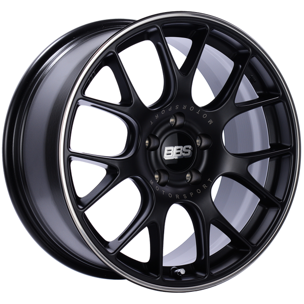 BBS CH-R 18x8.5 5x112 ET47 Satin Black Polished Rim Protector Wheel -82mm PFS/Clip Required