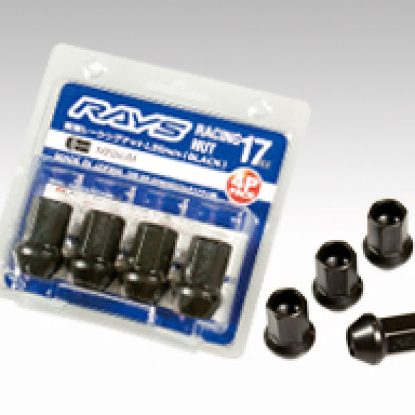 Rays 17 Hex Racing Lock Set L35 M12x1.50 - Black (4 Pieces)
