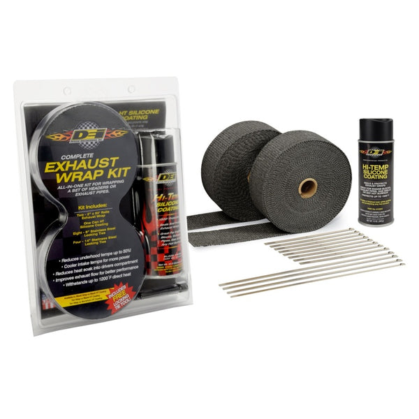 DEI Exhaust Wrap Kit - Black Wrap and Black HT - Retail Packaging