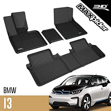 3D MAXpider 2014-2019 BMW I3 Kagu 1st & 2nd Row Floormats - Black