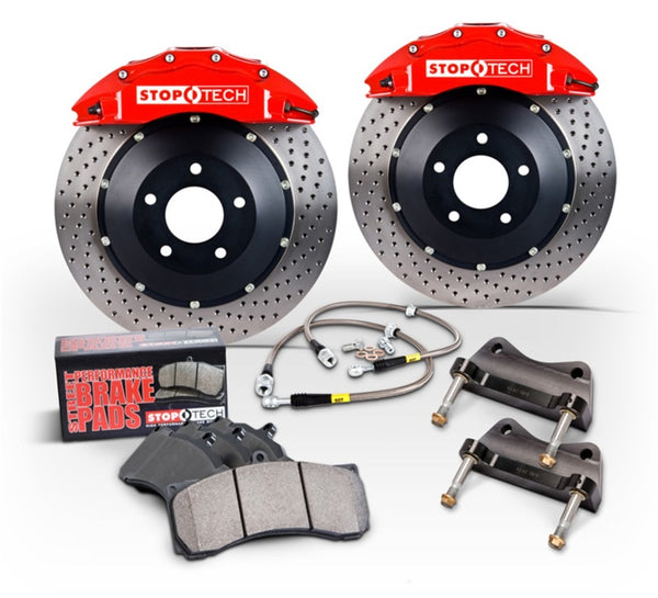 StopTech 12-18 BMW 228i w/ Silver Calipers 355x32mm Drilled Rotors Front Big Brake Kit