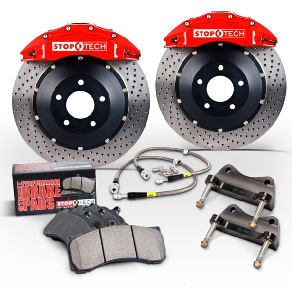 StopTech 12-18 BMW 228i w/ Silver Calipers 355x32mm Drilled Rotors Front Big Brake Kit