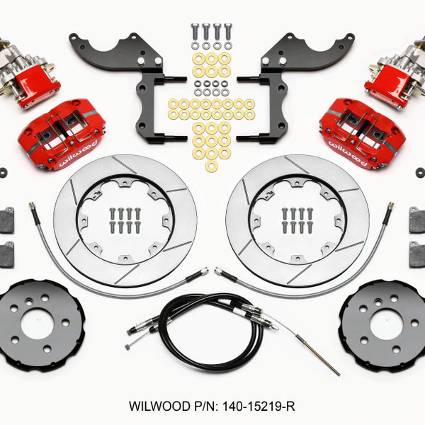 Wilwood Dynapro Radial4 / MC4 Rear Kit 12.19 Red 2014-2015 Mini Cooper w/Lines & Cables