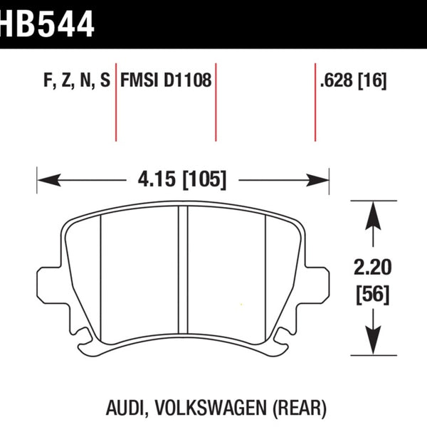 Hawk Audi A3 / A4 / A6 Quattro Performance Ceramic Rear Brake Pads
