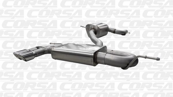 Corsa 06-14 Audi 8P Polished Touring 3.0in Cat-Back Single Rear Exit with Twin Pro-Series Tips