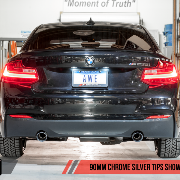 AWE Tuning BMW F22 M235i / M240i Touring Edition Axle-Back Exhaust - Chrome Silver Tips (90mm)