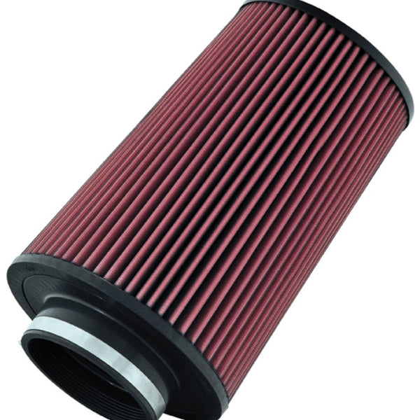 K&N Universal Round Tapered Black P/C Metal Filter 8in B OD x 6.625in T OD x 12in H x 4.5in Flg ID