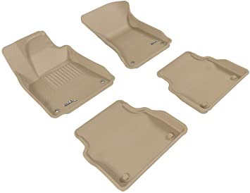 3D MAXpider 2011-2017 Audi A8 Kagu 1st & 2nd Row Floormats - Tan