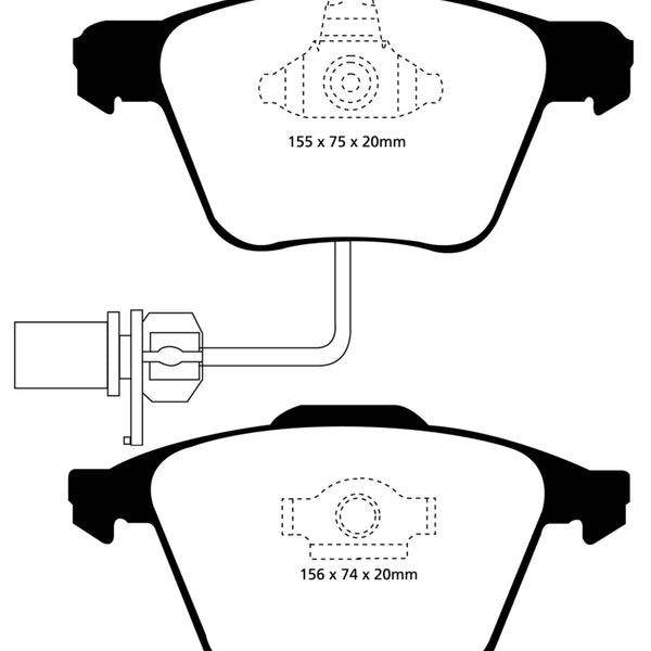 EBC 04-08 Audi S4 4.2 Bluestuff Front Brake Pads