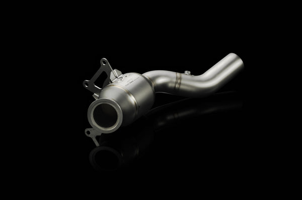 Akrapovic 10-15 Ferrari 458 Italia/458 Spyder Link Pipe Set w/ Cat (Titanium)