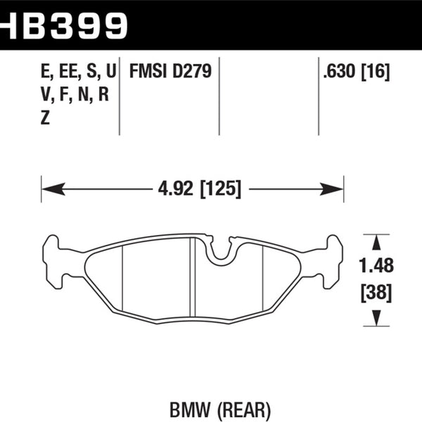 Hawk 84-4/91 BMW 325 (E30) Performance Ceramic Street Rear Brake Pads